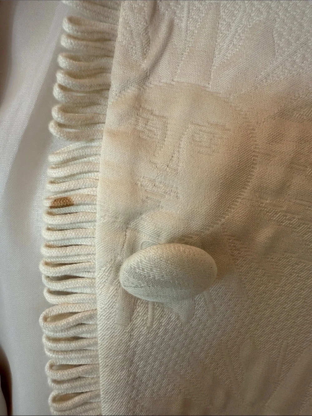 Vintage Dior Cream Textured Single-Button Blazer